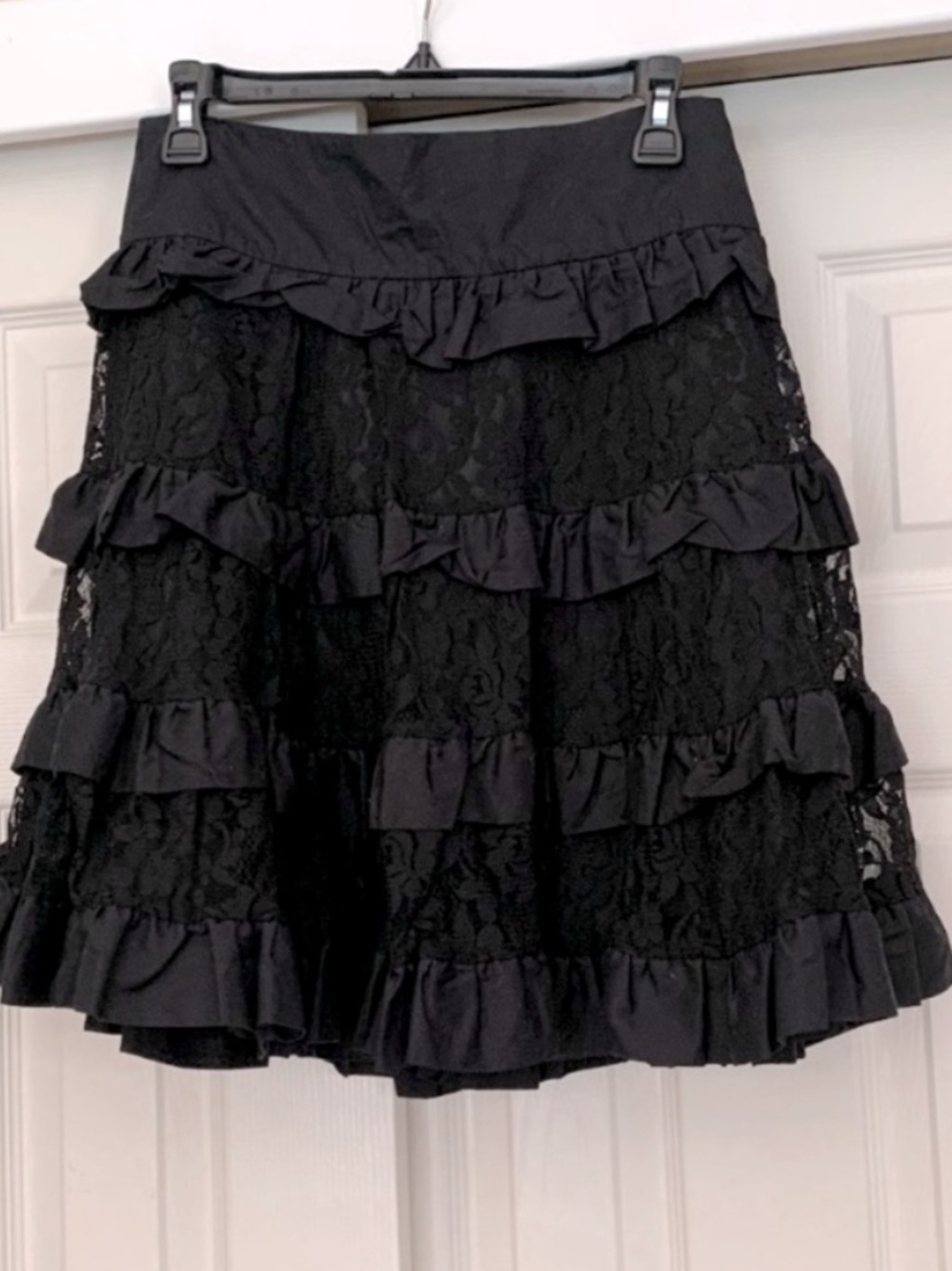 Target Black Lace Ruffle A-Line Skirt